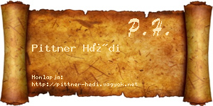 Pittner Hédi névjegykártya